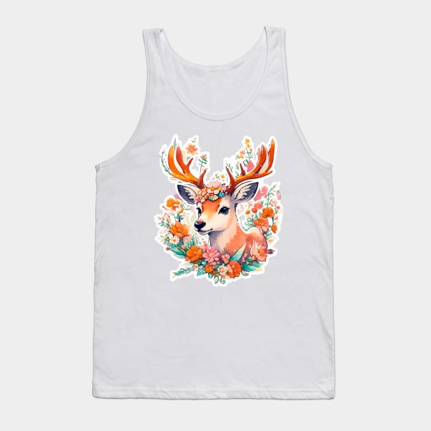 Minimal Cute Baby Deer Tank Top by Imagination Gallery